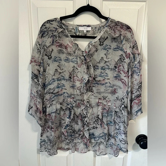 IRO Reopam Open-back Ruffled Blouse. Size 36/Small. - Picture 4 of 10